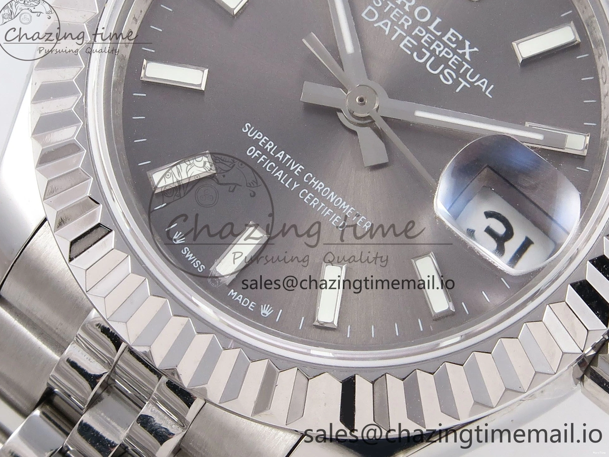 MiroTime 0425 Fashionable DateJust 28MM 279174 SS GMF 1:1 Best Edition 904L Steel Gray Stick Dial on Jubilee Bracelet A 1138
